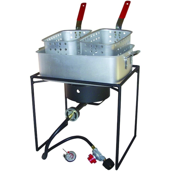 King Kooker Outdoor Cooker, Propane, 54K BTU, 15qt. Fry Pan, Dual Baskets 1618 - main